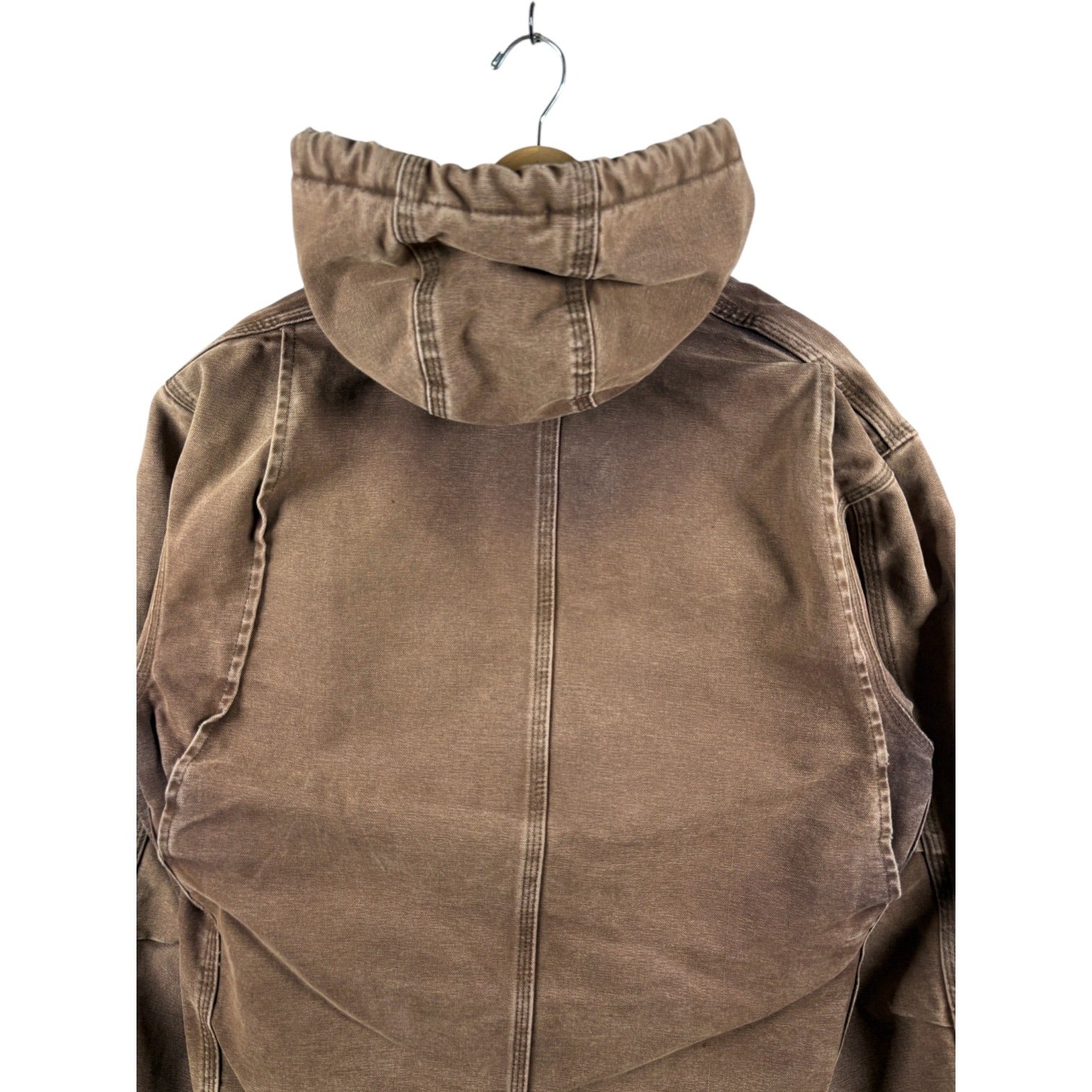 Vintage Carhartt Sandstone Sherpa Lined Hoodie Workwear Jacket