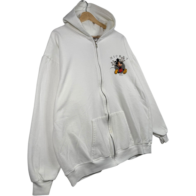 Vintage Mickey Mouse Mini Spellout Full Zip Hoodie
