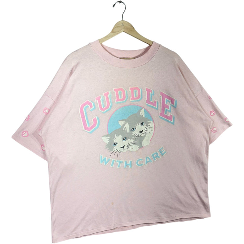 Vintage "Cuddle With Care" Cats Tee