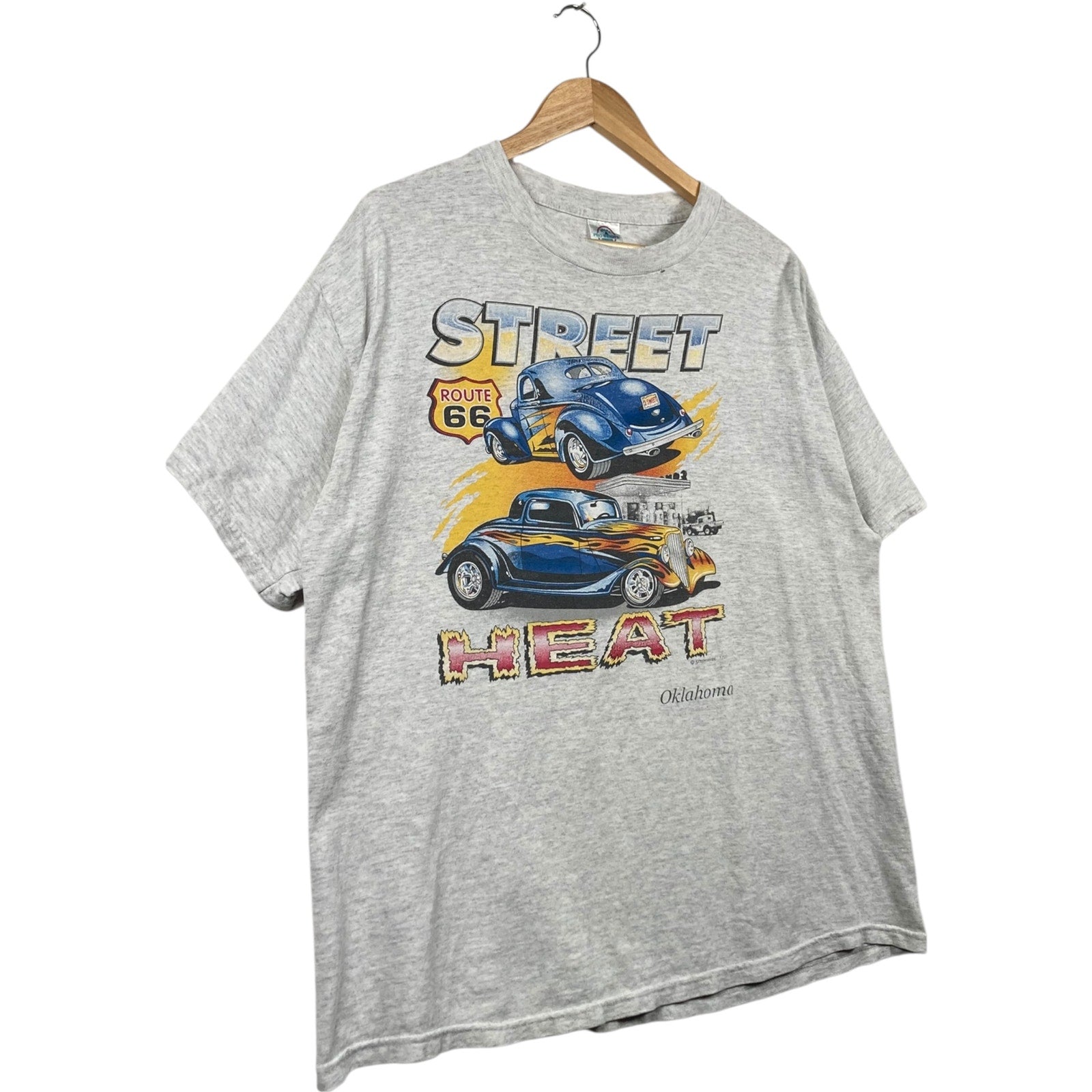 Vintage Route 66 Street Heat Oklahoma Hot Rod Graphic T-Shirt