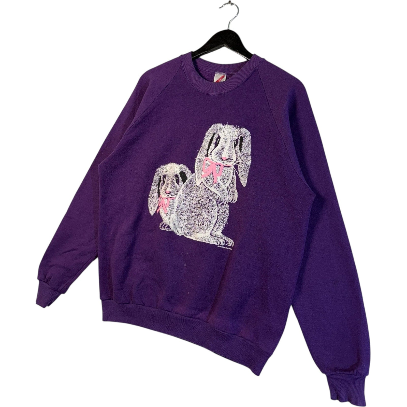 Vintage Pink Bow Bunnies Crewneck