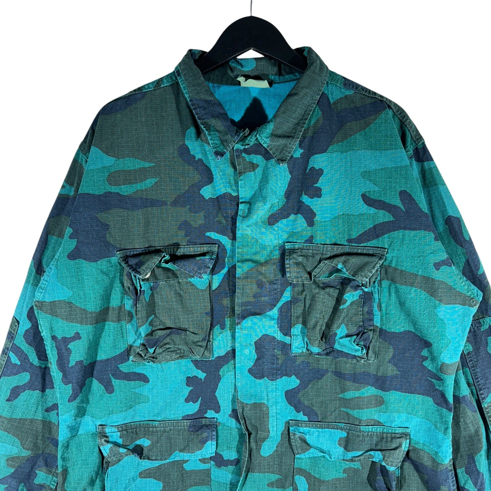 Vintage Overdye Camo Military Light Jacket