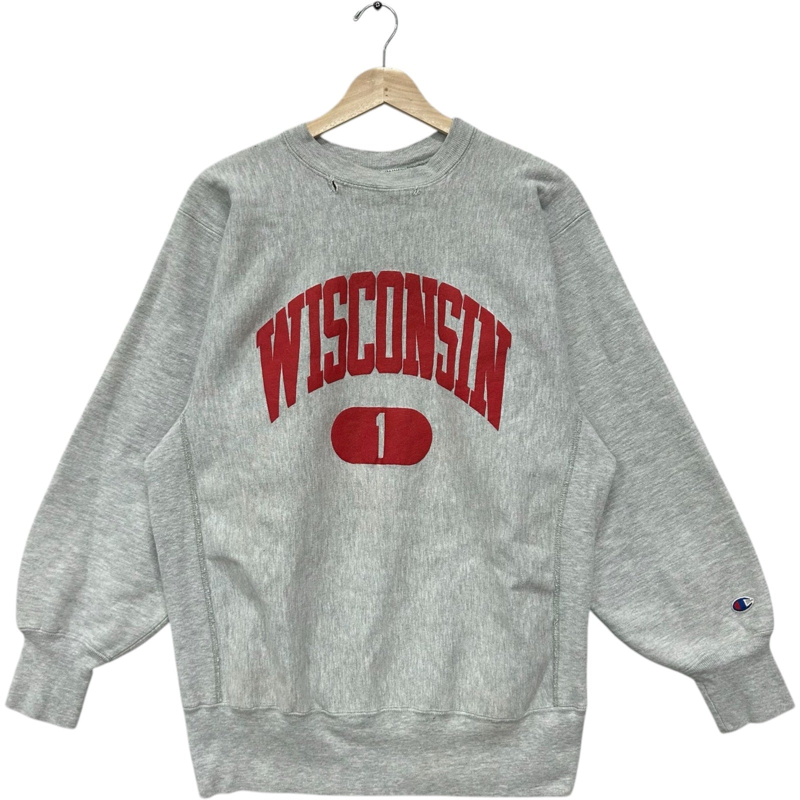 Vintage Champion Revere Weave University of Wisconsin Crewneck