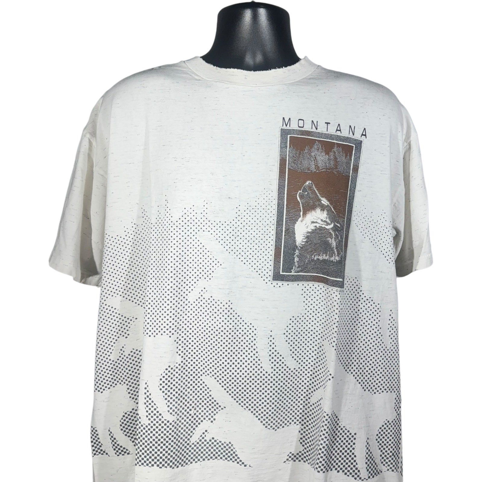 Vintage Howling Wolf Montana AOP Souvenir Tee 90s