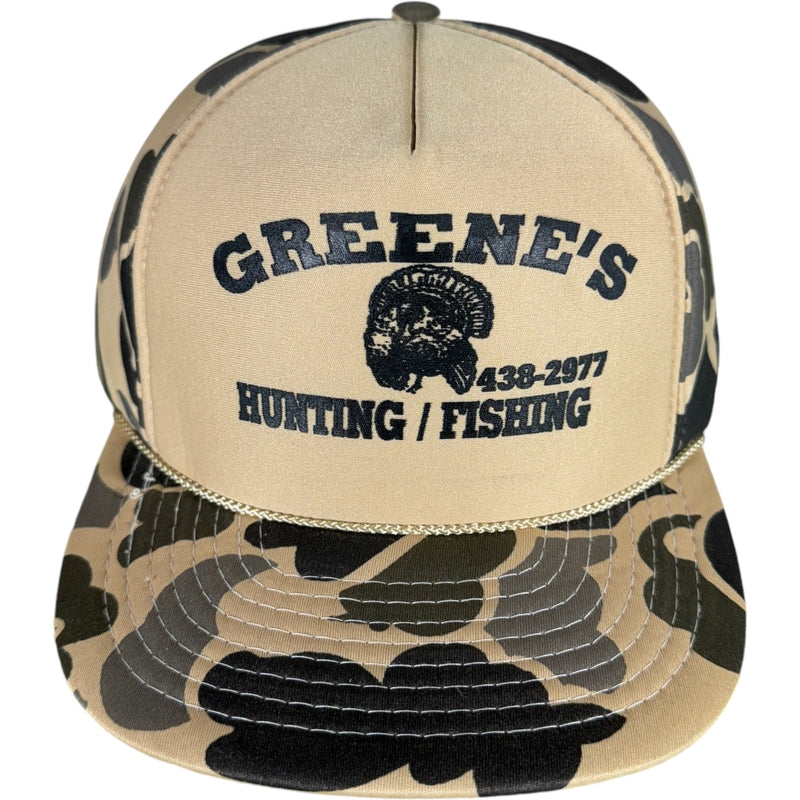 Vintage Greene's Hunting and Fishing Camo Snapback Hat