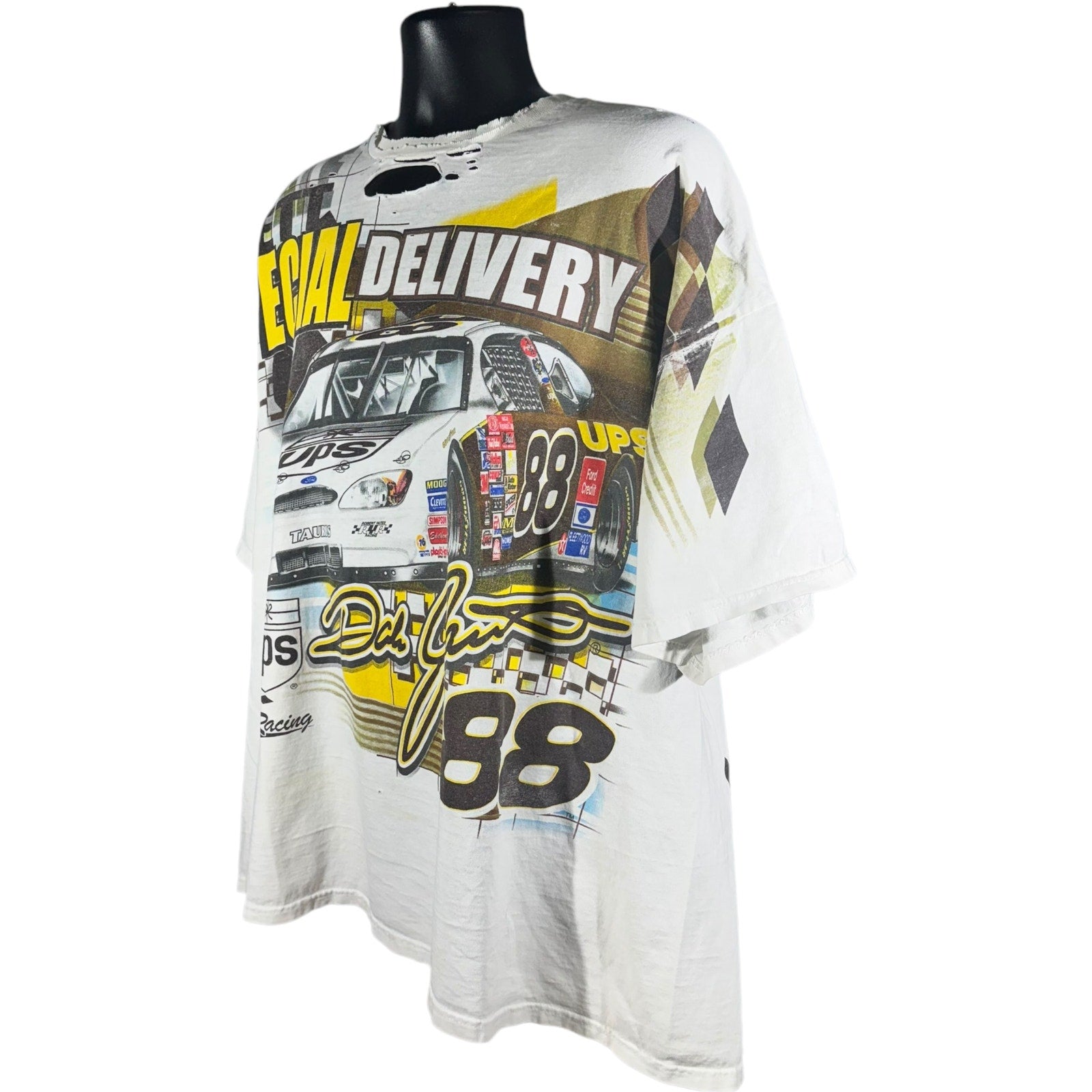 Vintage Dale Jarrett #88 "Special Delivery" AOP NASCAR Tee