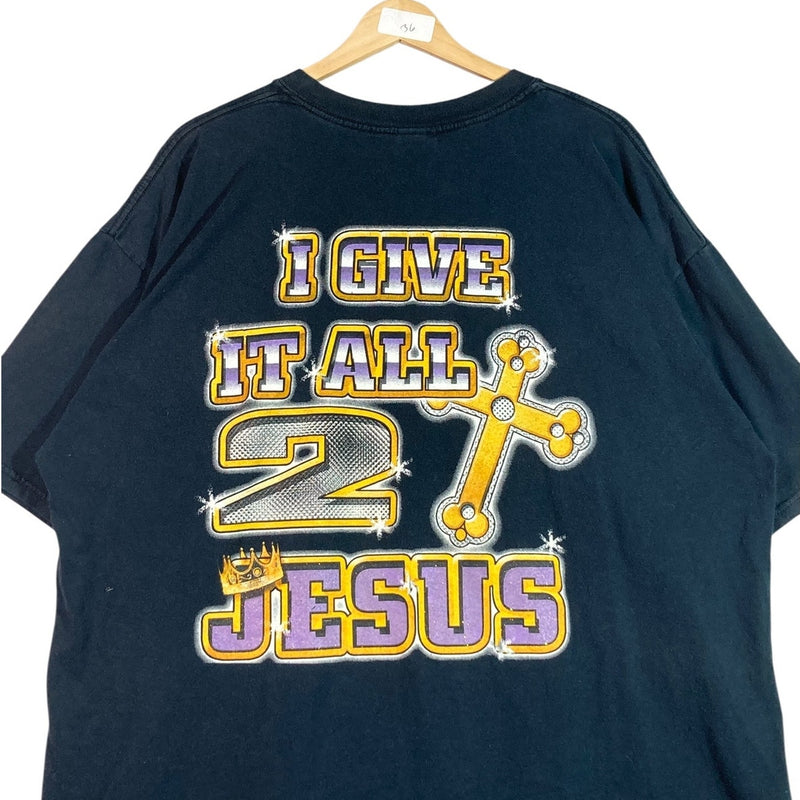 Vintage I Am Too Blessed 2 B Stressed Print T-Shirt