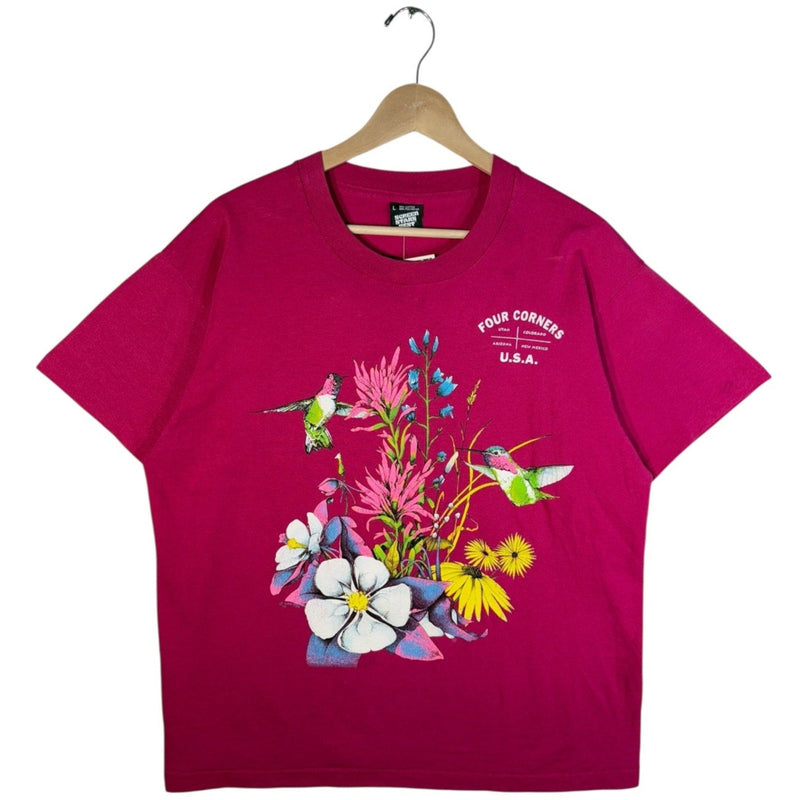 Vintage Four Corners USA Hummingbird Floral T-Shirt