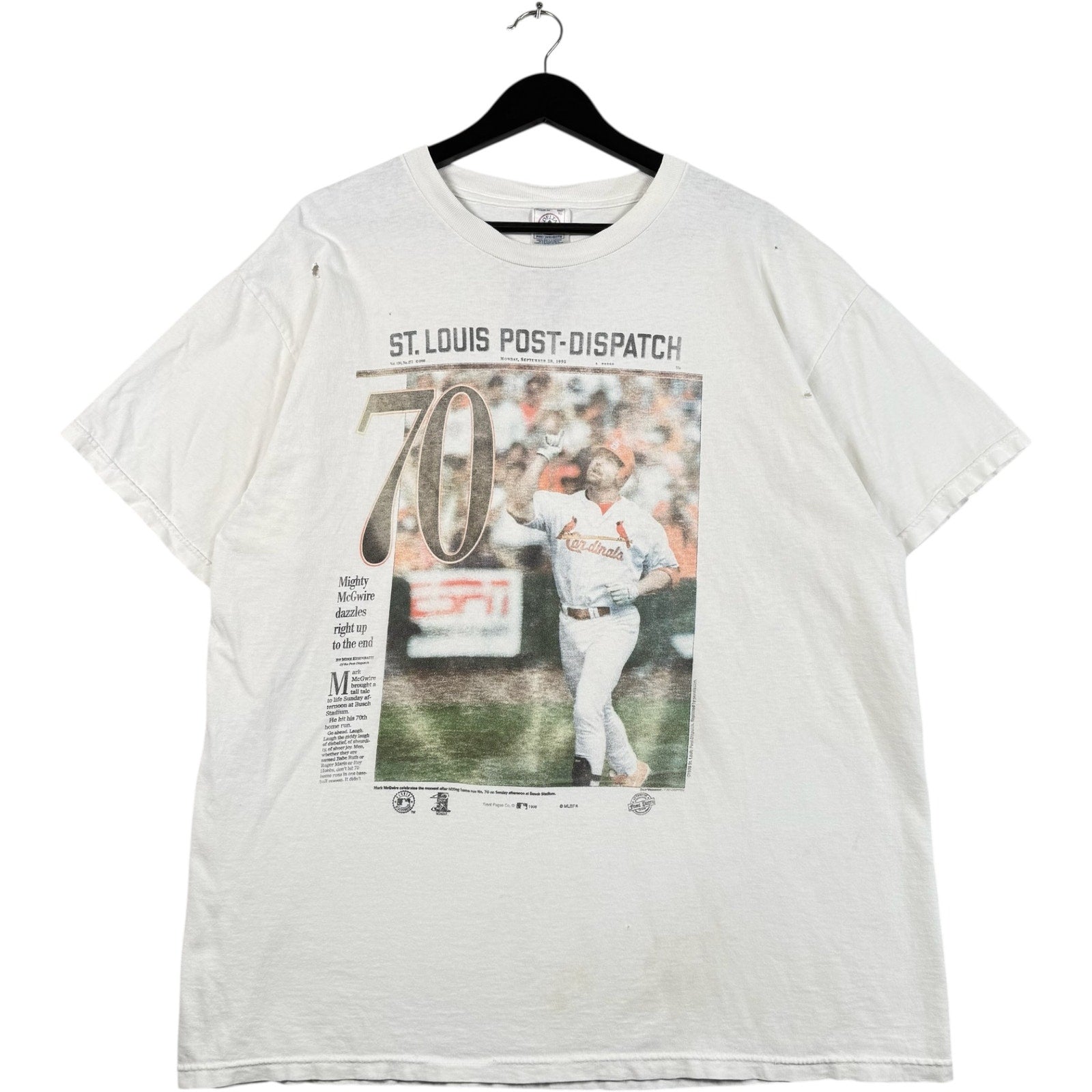 Vintage St. Louis Post-Dispatch Mark McGwire MLB T-Shirt