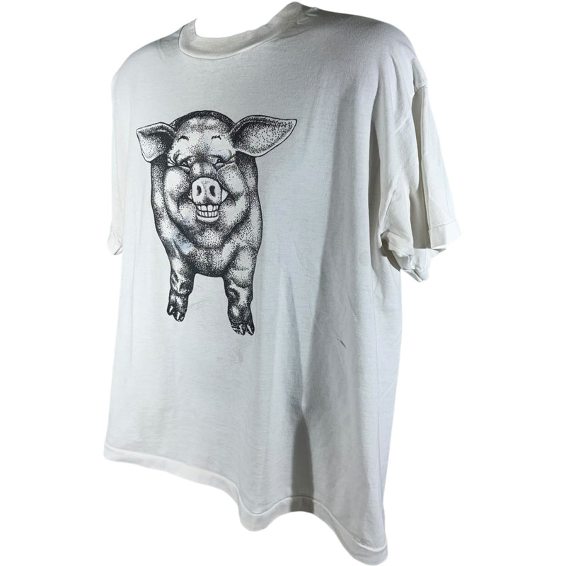 Vintage Michell Illustrated Pig Continuous Graphic Tee