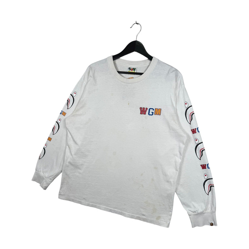 Vintage BAPE WGM Shark Face Long Sleeve T-Shirt