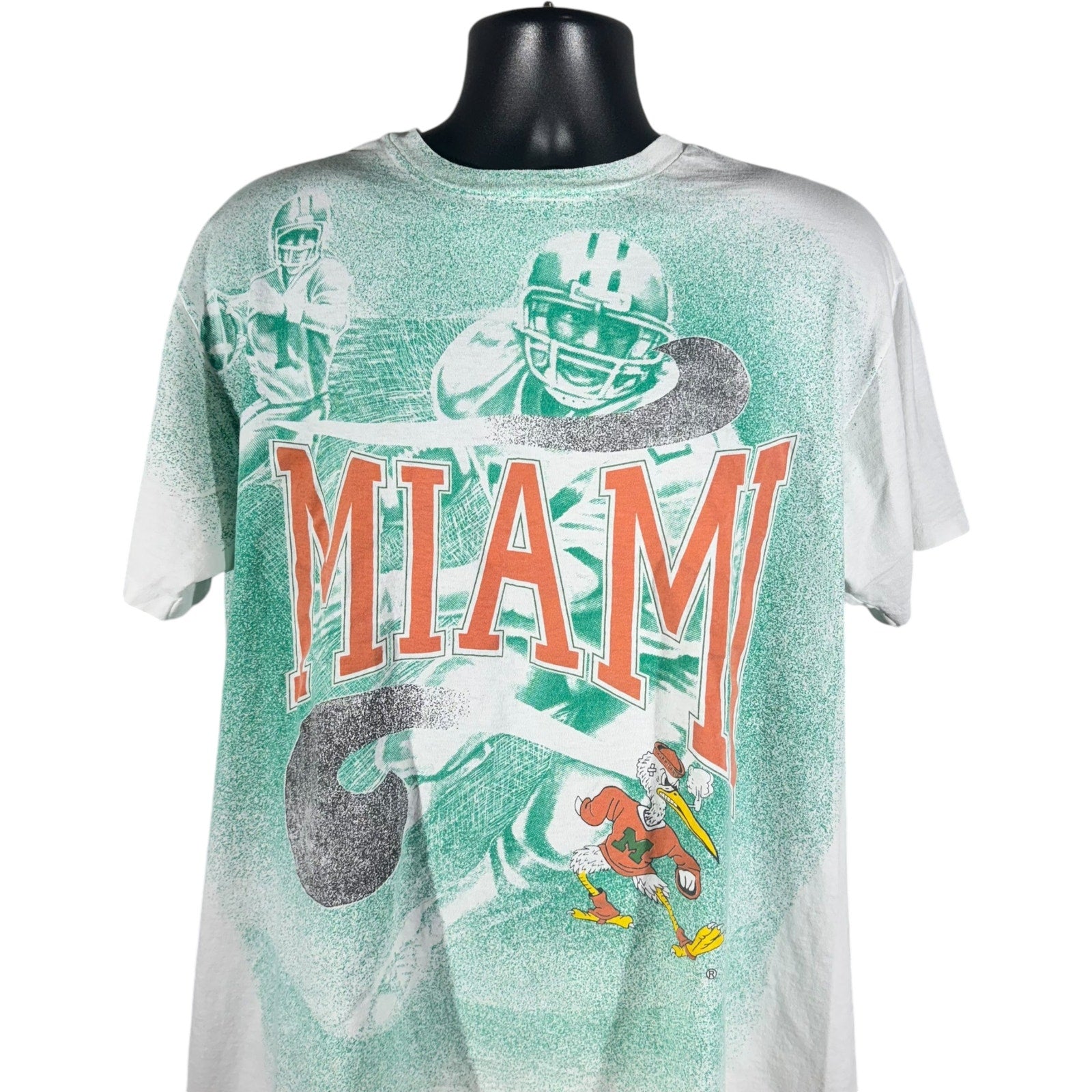 Vintage University Of Miami Hurricanes Football AOP Tee