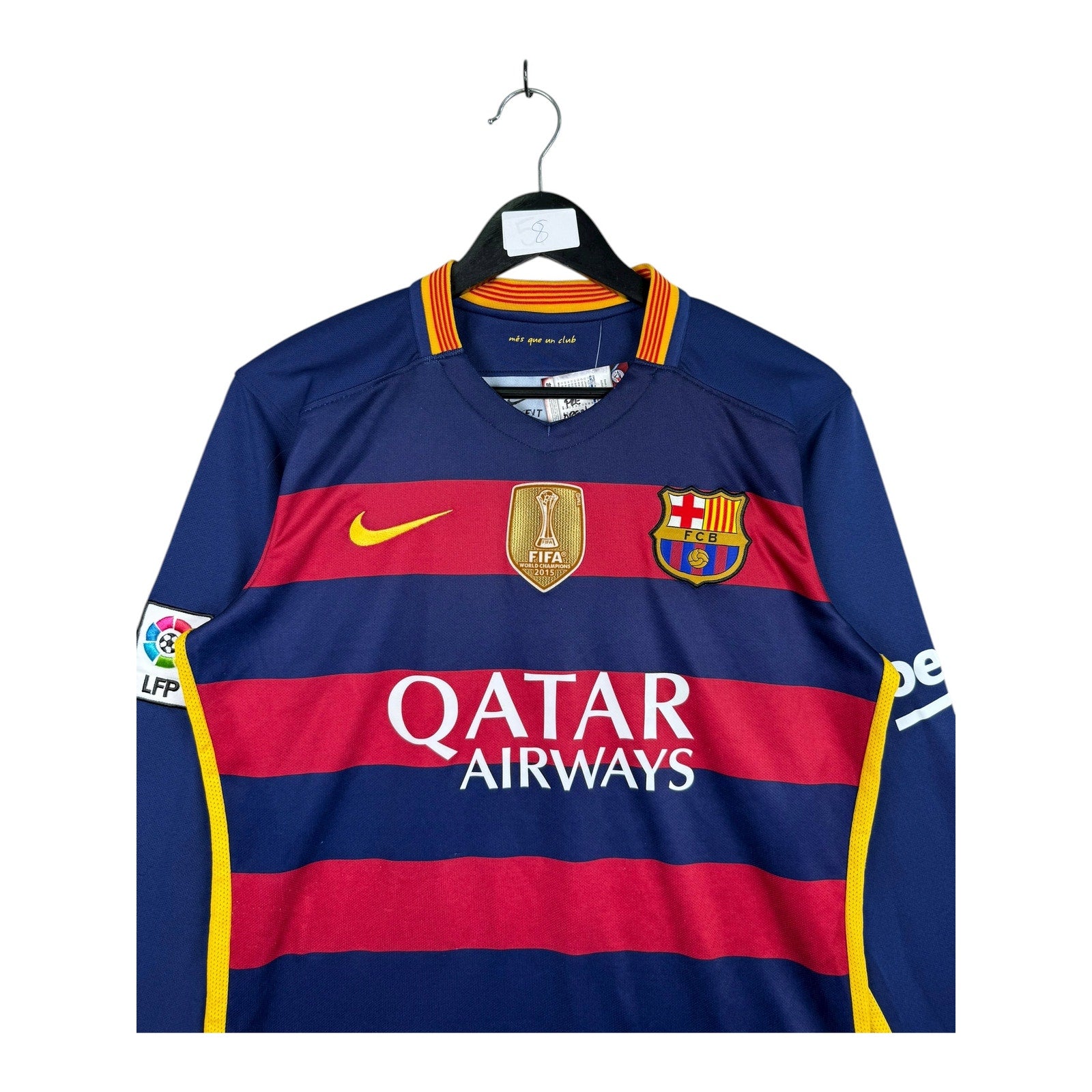 Vintage FC Barcelona Nike Qatar Airways 2015 FIFA Soccer Jersey
