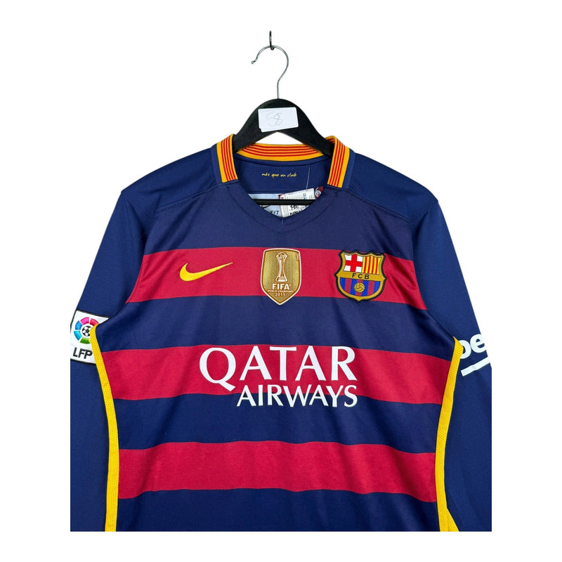 Vintage FC Barcelona Nike Qatar Airways 2015 FIFA Soccer Jersey