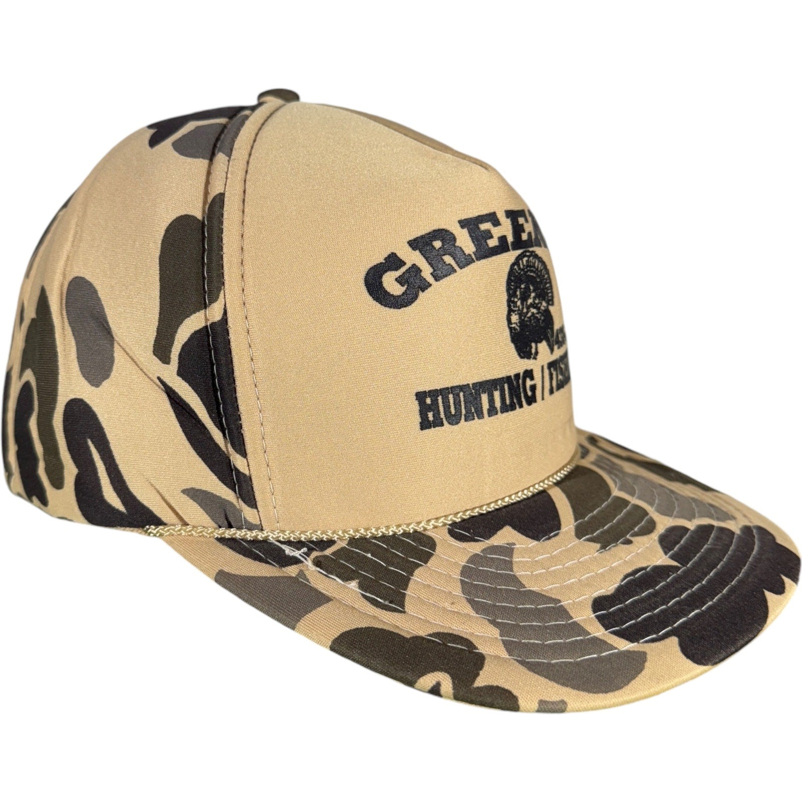 Vintage Greene's Hunting and Fishing Camo Snapback Hat