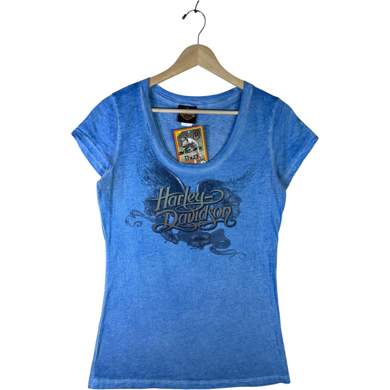 Vintage Harley Davidson Wing Floral T-Shirt