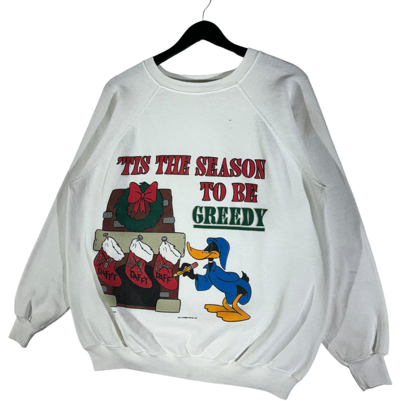 Vintage "Tis The Season To Be Greedy" Daffy Duck Crewneck