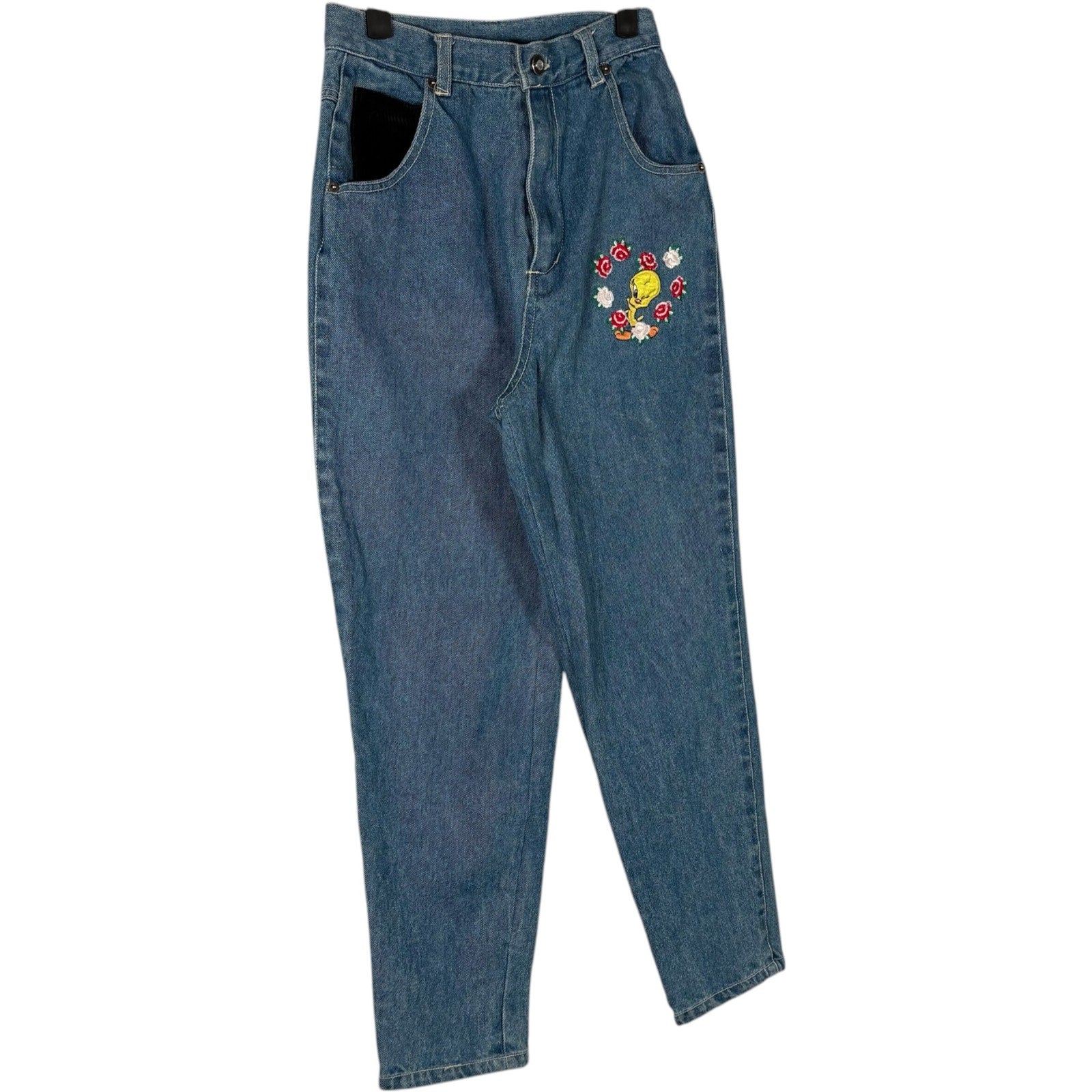 Vintage Girls Looney Tunes Tweety Bird Straight Leg Denim Jeans