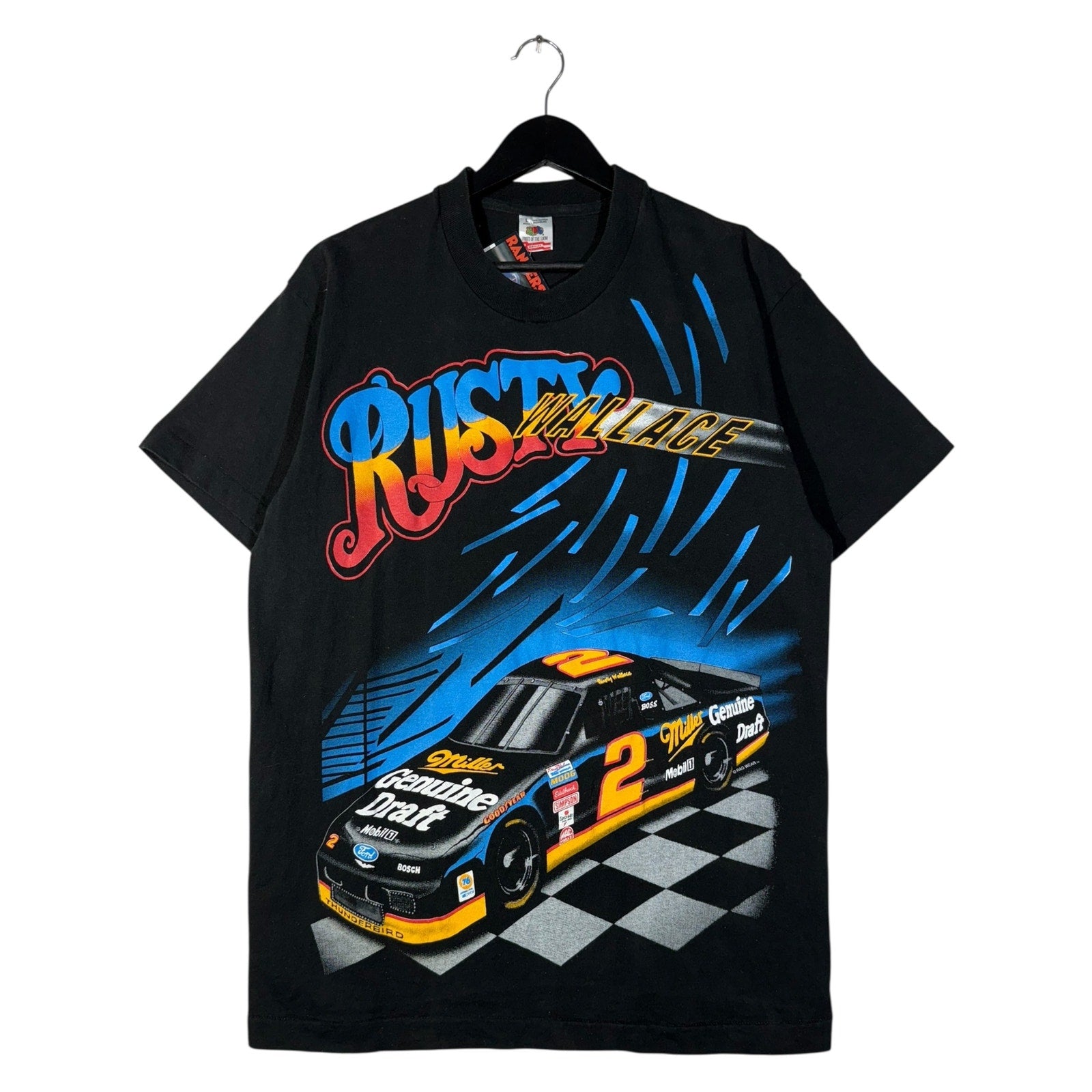 Vintage Rusy Wallace AOP NASCAR T-Shirt