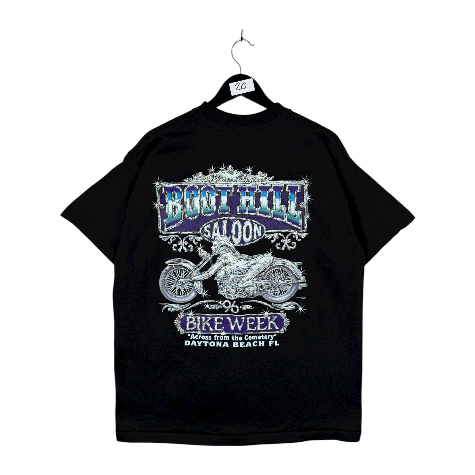 Vintage Boot Hill Saloon 1996 Bike Week Daytona Beach Pocket T-Shirt