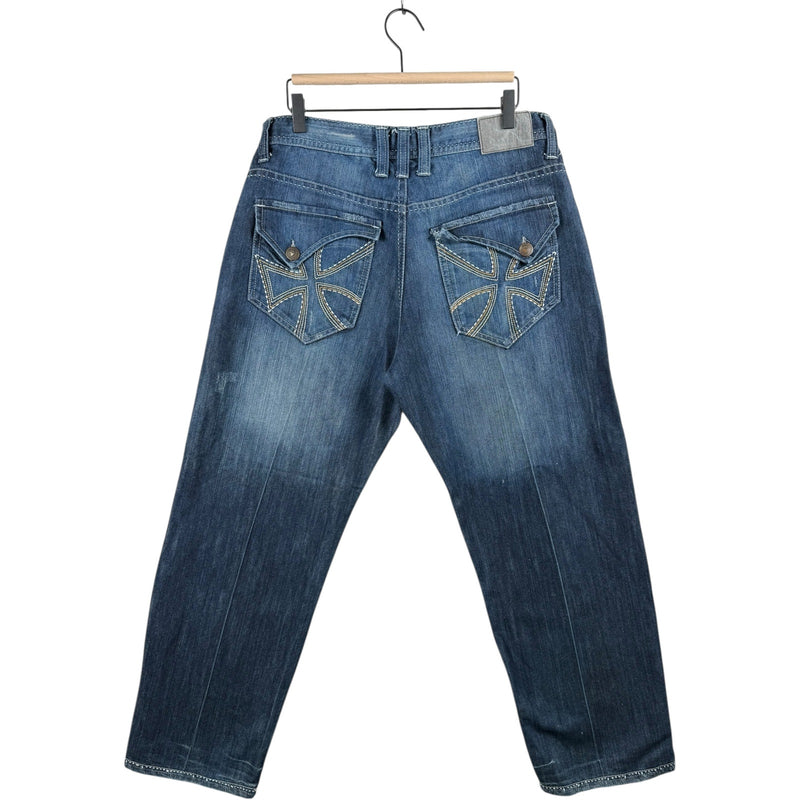 Vintage Seven Jeans Embroidered Cross Pocket Denim Jeans 36