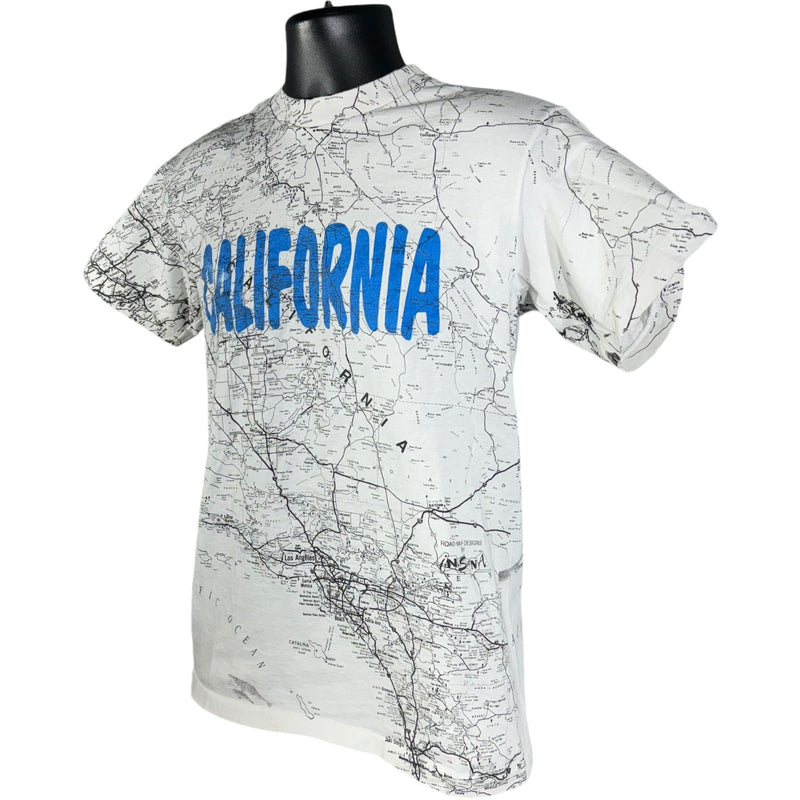 Vintage California State Map AOP Souvenir Tee 90s