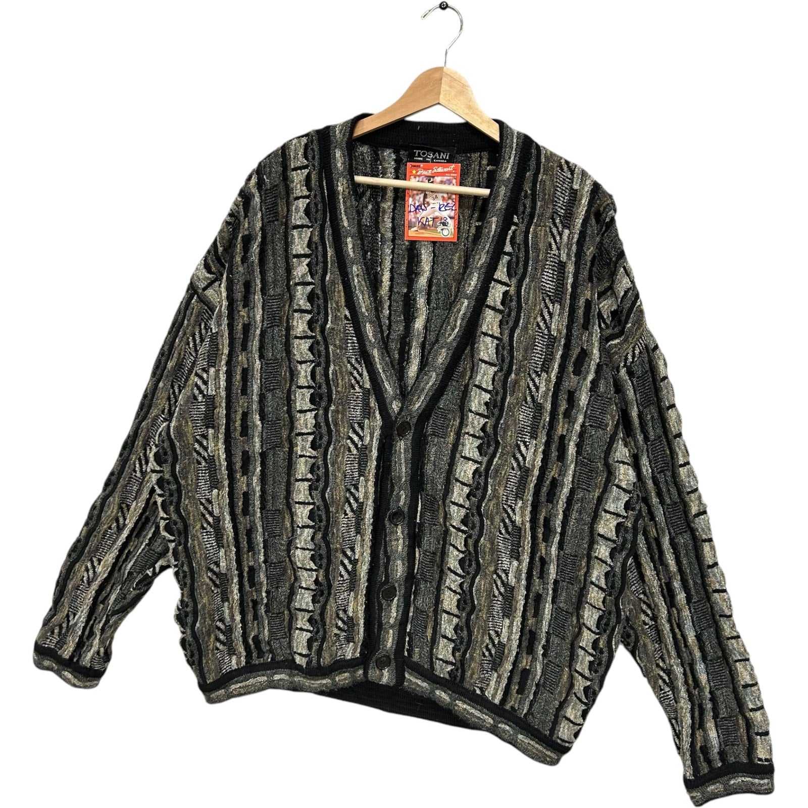 Vintage Tosani 3D Knit Cardigan Sweater