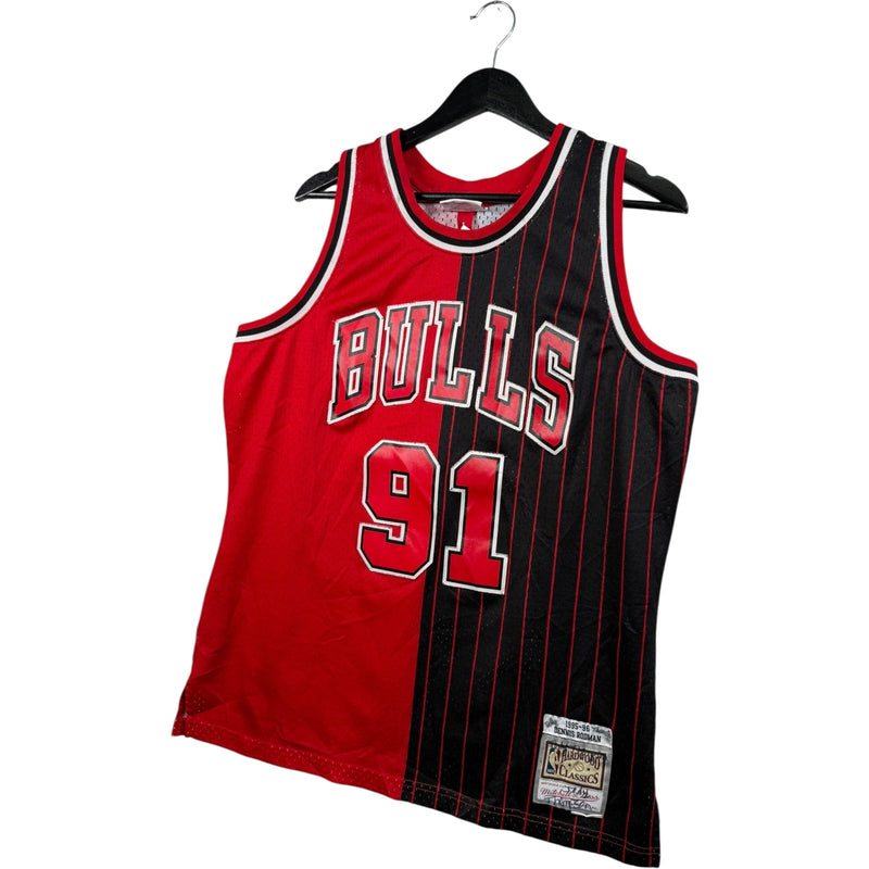 Vintage Mitchell & Ness Chicago Bulls Dennis Rodman #91 Split NBA Jersey