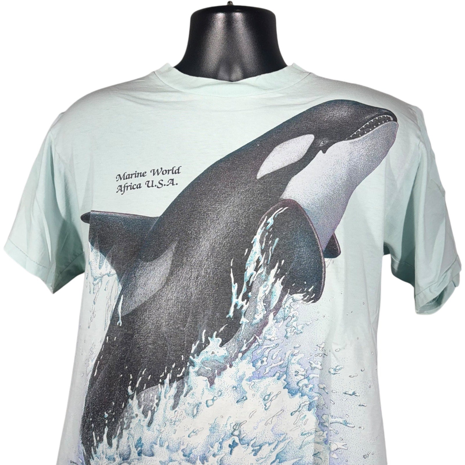 Vintage Marine World Africa Killer Whale Souvenir Nature Tee