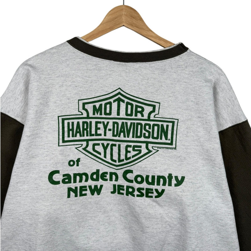 Vintage Harley Davidson Logo Two Tone Crewneck