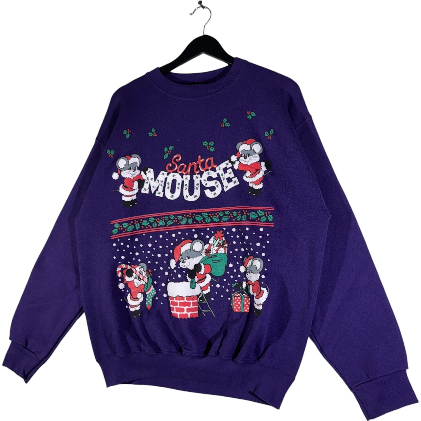 Vintage "Santa Mouse" Christmas Crewneck