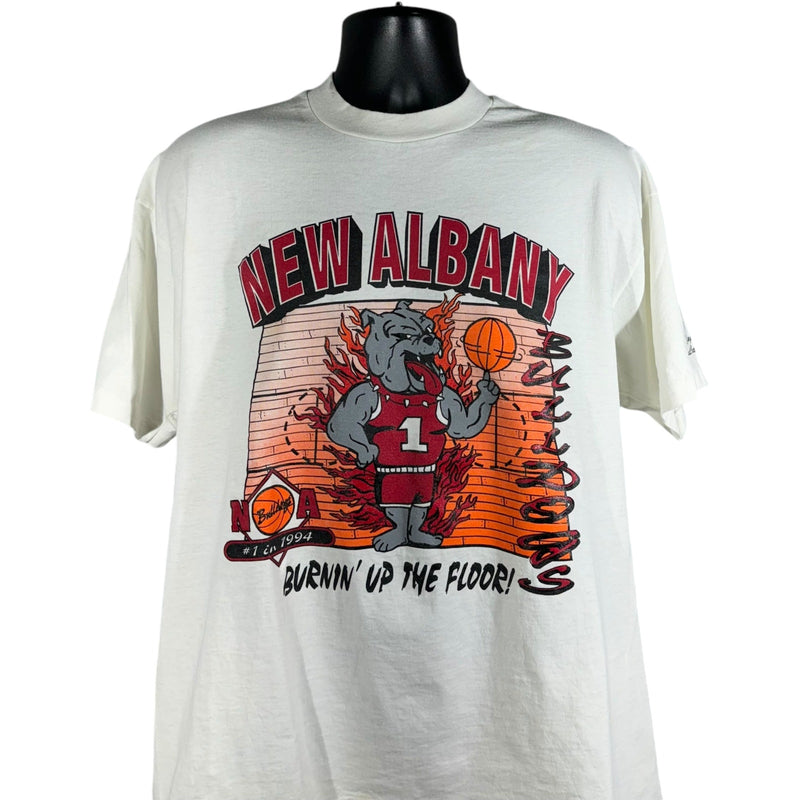 Vintage New Albany Bulldogs Mascot Basketball Tee 90s