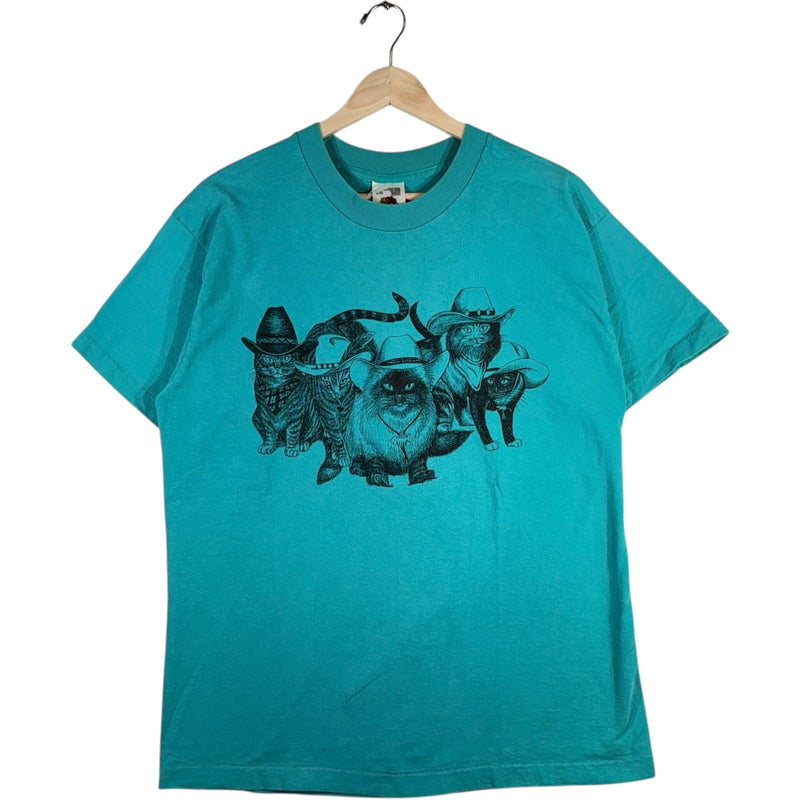 Vintage Cat In Hats Double Sided Art Tee