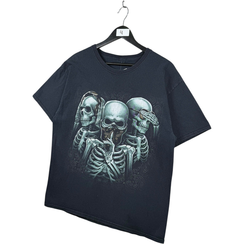 Vintage Skeletons See No Evil Graphic T-Shirt