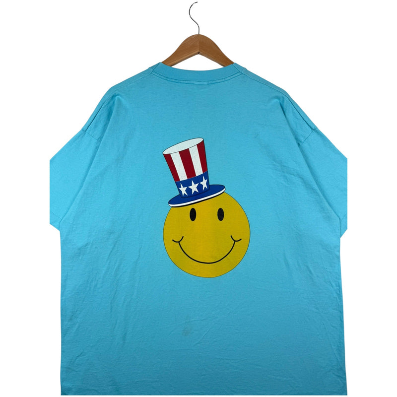 Vintage Smiley Emoticons Patriotic Hat Short Sleeve T-Shirt