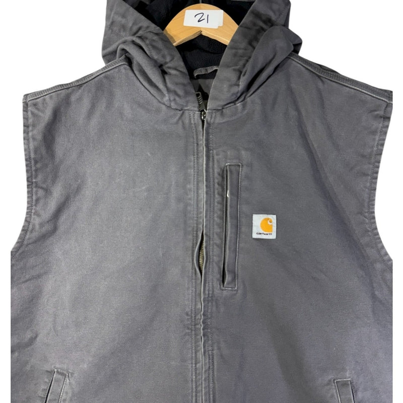 Vintage Carhartt Full Zip Hooded Workwear Vest