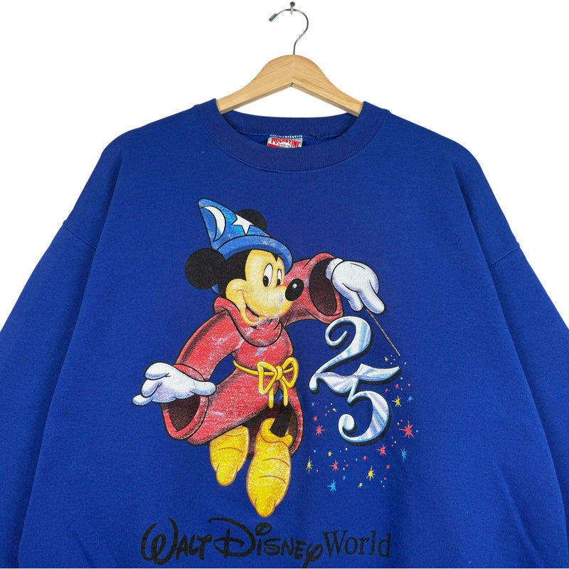Vintage Disney Sorcerer Mickey Walt Disney World 25th Anniversary Crewneck