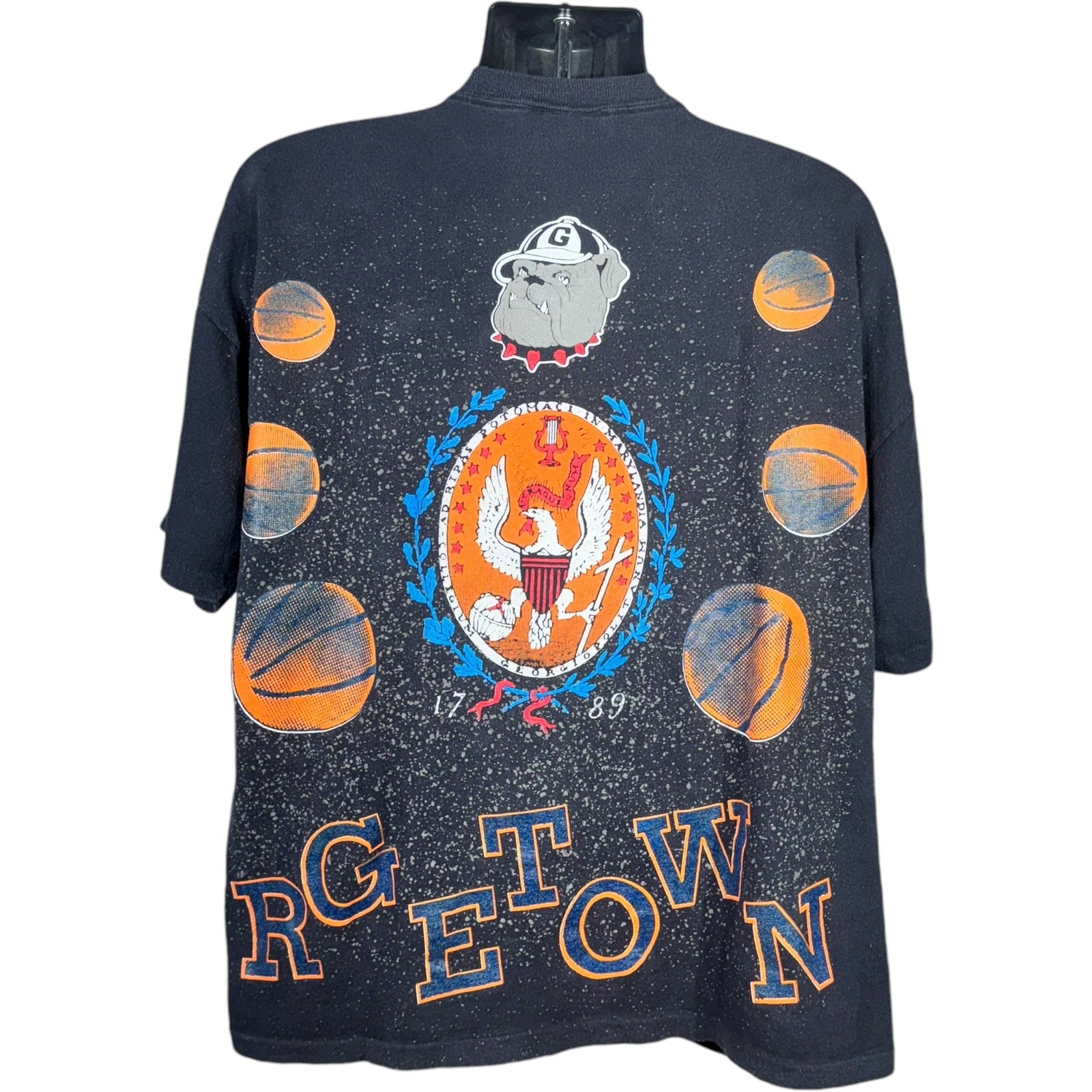 Vintage Georgetown University Hoyas Basketball AOP Tee 90s