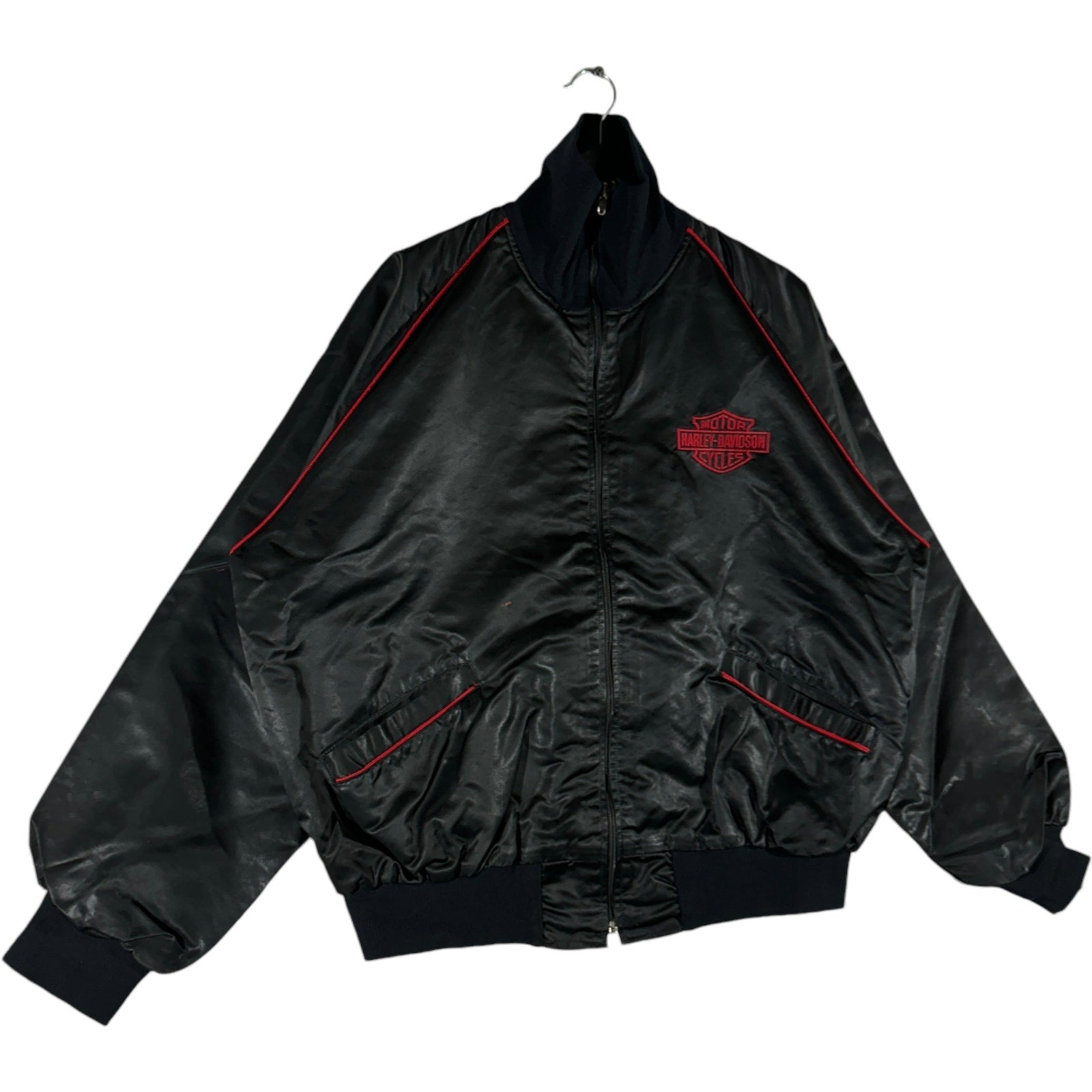 Vintage Harley Davidson Satin Bomber Jacket