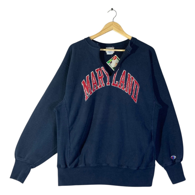 Vintage Champion University of Maryland Cutout Neck Crewneck
