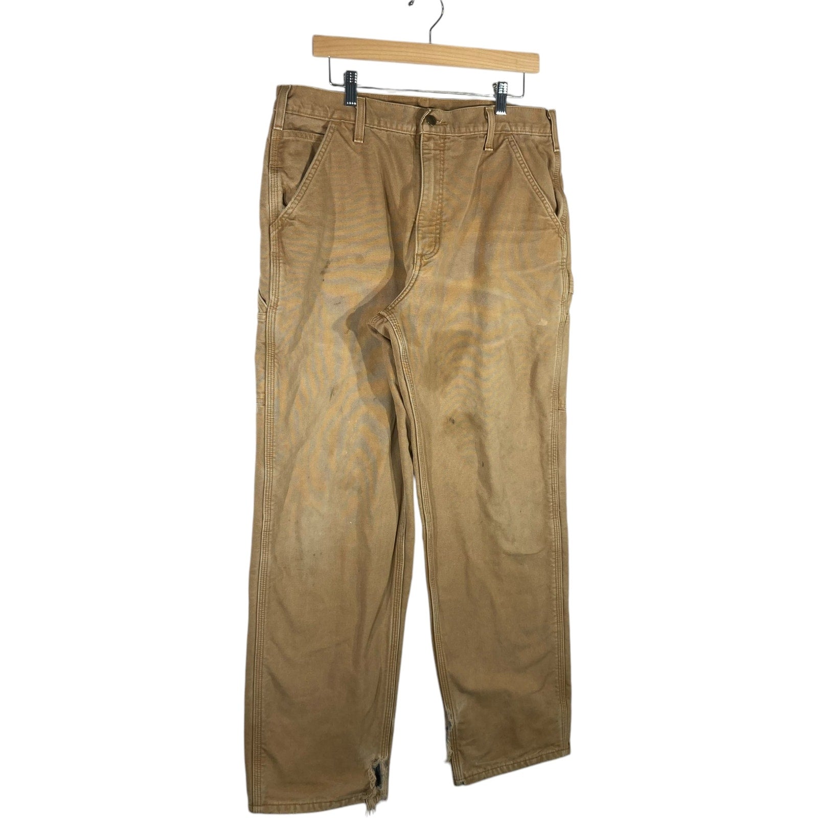 Vintage Carhartt Flannel Lined Carpenter Pants Men's 35x32