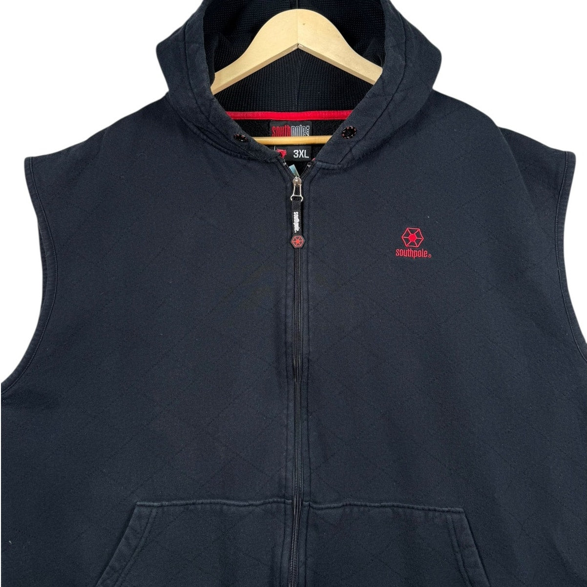 Vintage South Pole Quilted Sleeveless Hoodie