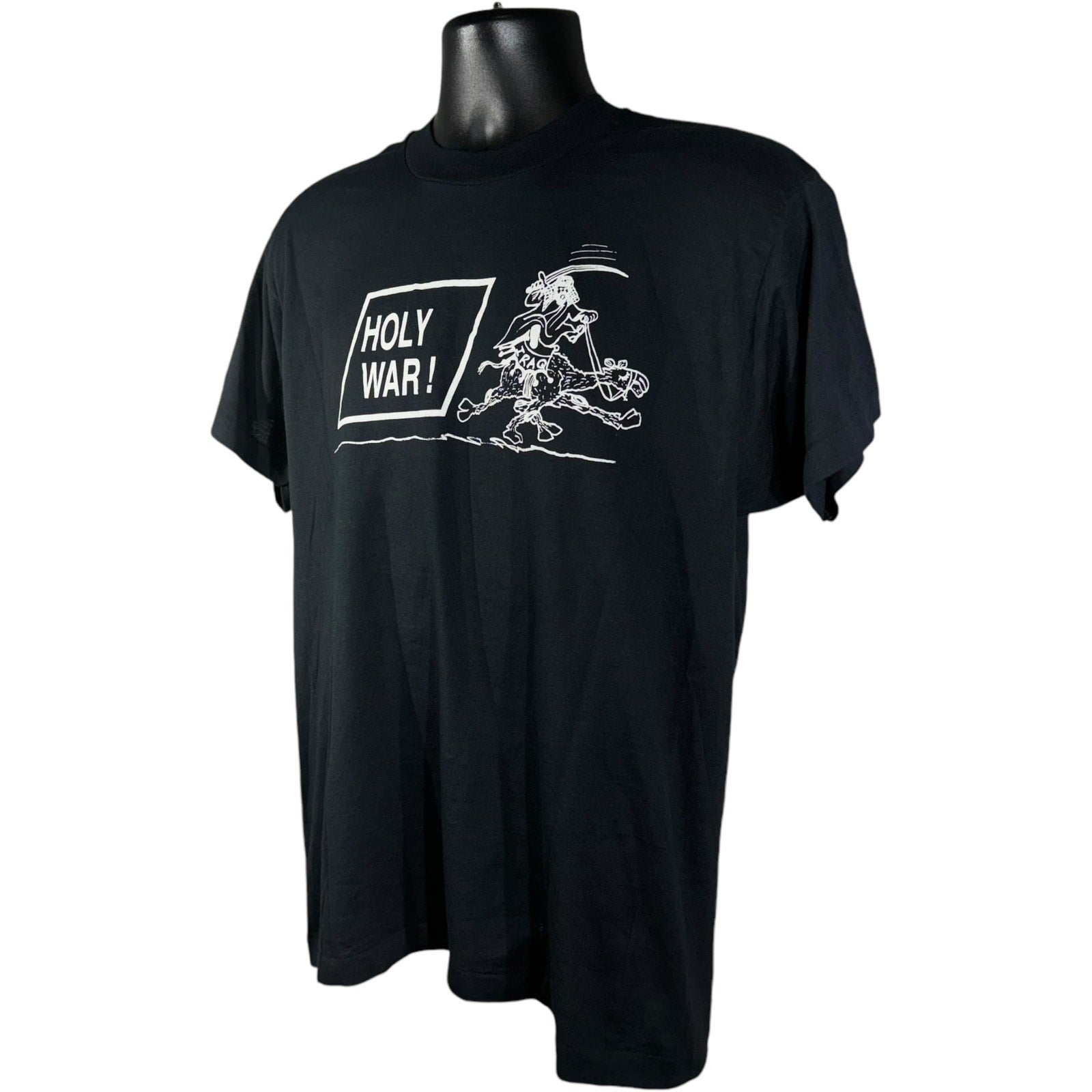 Vintage Political Cartoon Anti-War Tee 80s