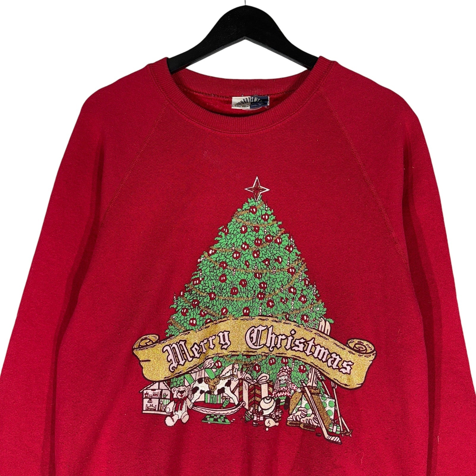 Vintage "Merry Christmas" Christmas Tree Crewneck 90s