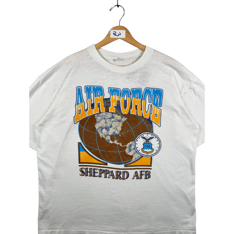 Vintage Air Force Sheppard AFB Globe Graphic Short Sleeve T-Shirt