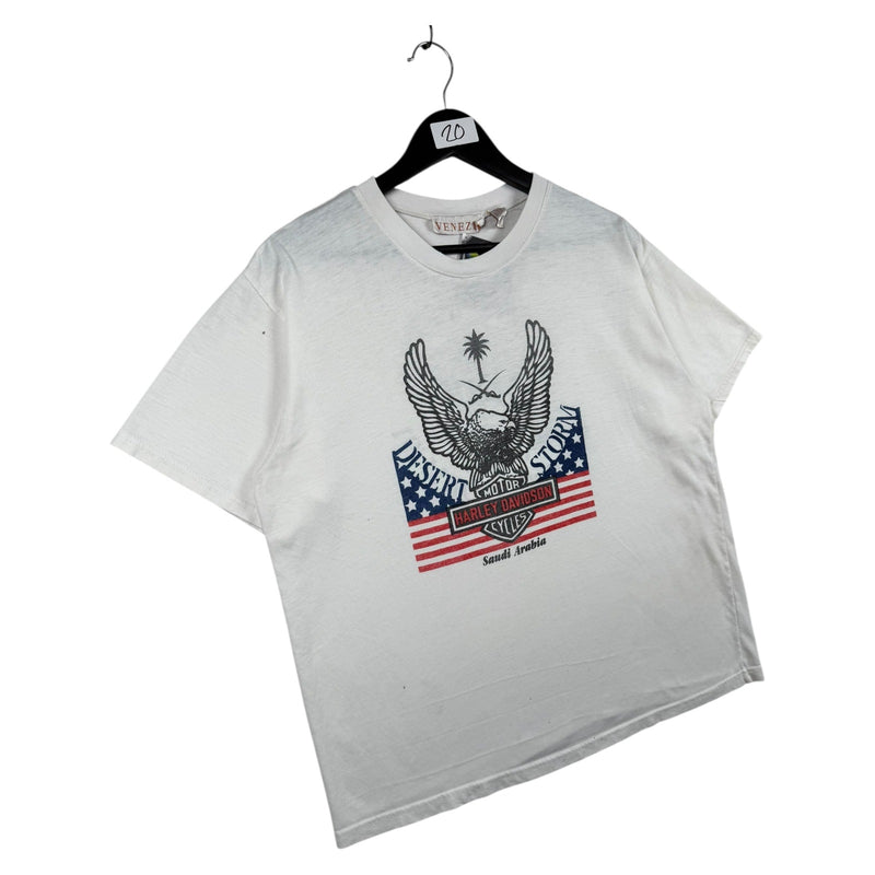 Vintage Harley Davidson Desert Storm Saudi Eagle T-Shirt