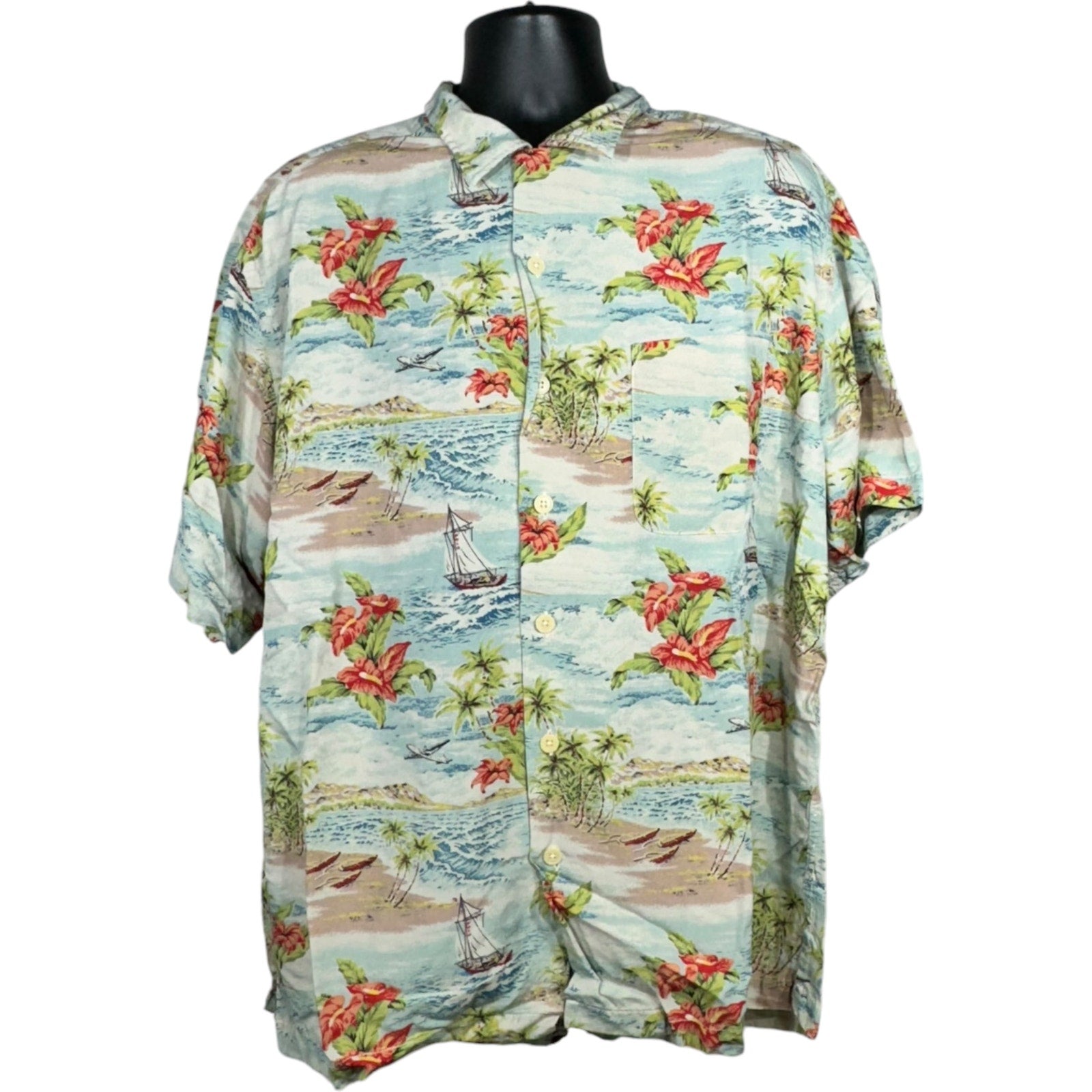 Vintage Polo Sport Hawaiian Short Sleeve Button Up