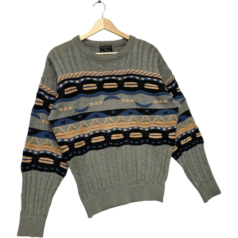 Vintage 3D Textured Patterned Pullover Sweater