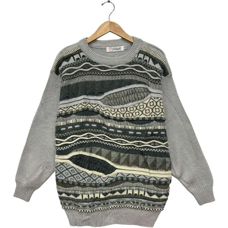 Vintage Fashionable 3D Knit Sweater 90s