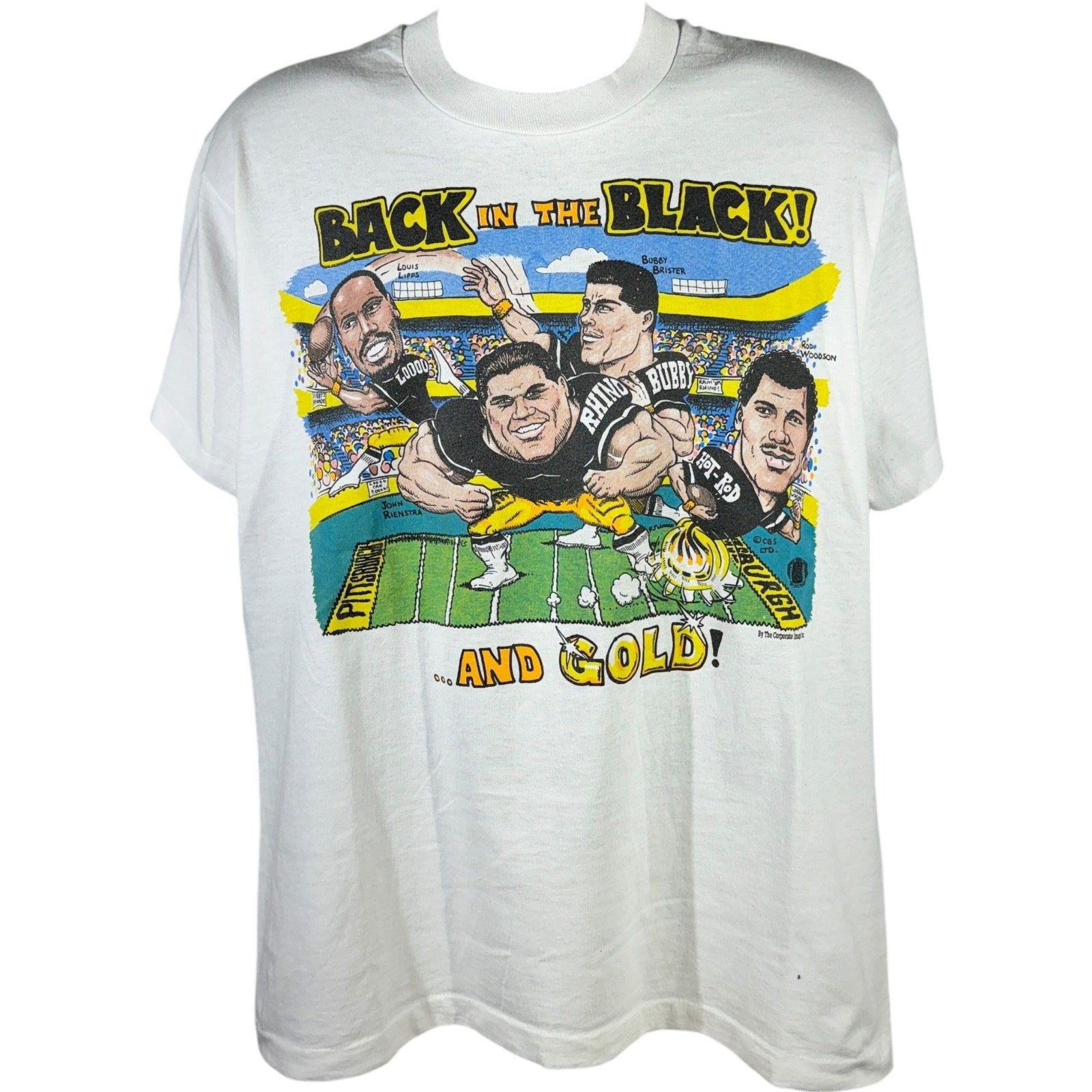 Vintage Pittsburgh Steelers "Black and Gold" Caricature Tee